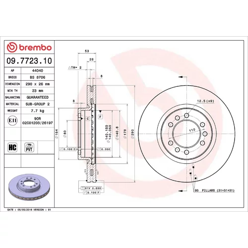 Brzdový kotúč BREMBO 09.7723.10