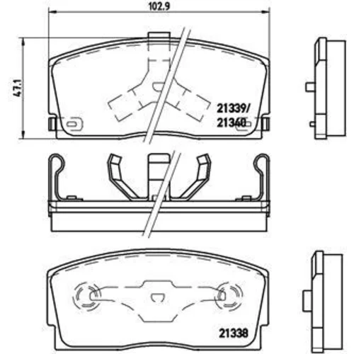 Sada brzdových platničiek kotúčovej brzdy BREMBO P 16 005
