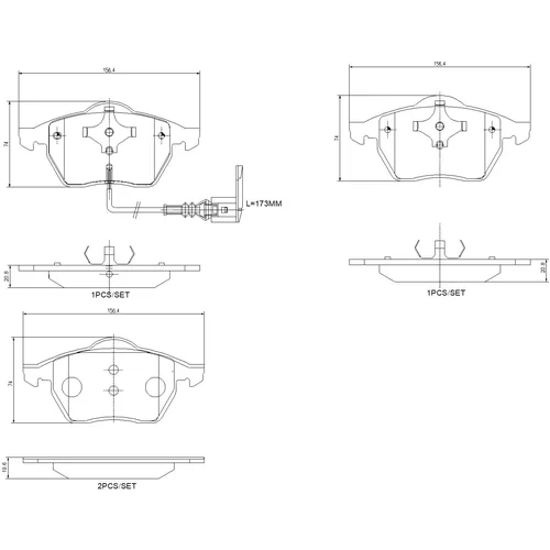 Sada brzdových platničiek kotúčovej brzdy BREMBO P 85 045X