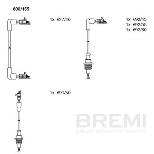 Sada zapaľovacích káblov BREMI 600/155