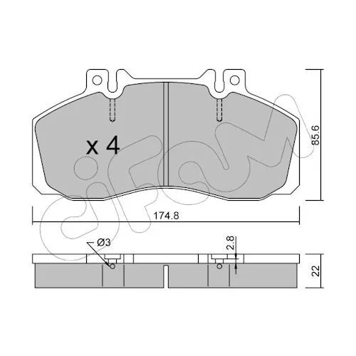 Sada brzdových platničiek kotúčovej brzdy CIFAM 822-267-0