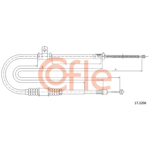 Ťažné lanko parkovacej brzdy COFLE 92.17.2206