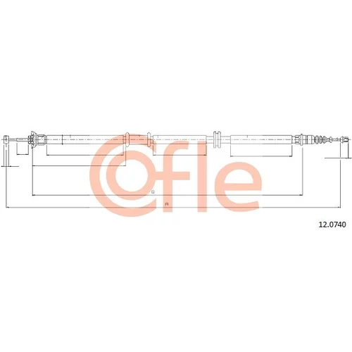 Ťažné lanko parkovacej brzdy COFLE 92.12.0740