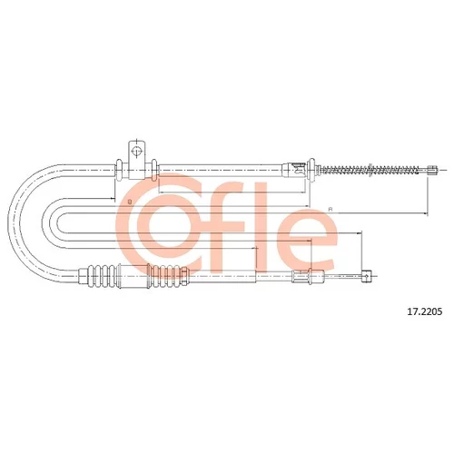 Ťažné lanko parkovacej brzdy COFLE 92.17.2205