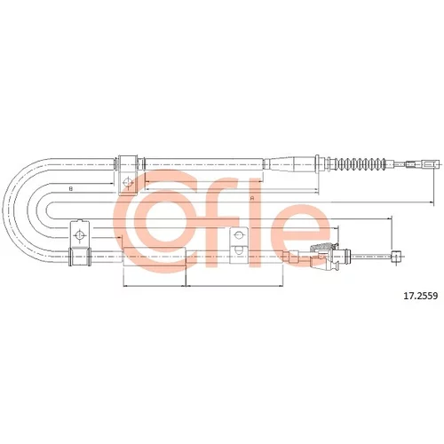 Ťažné lanko parkovacej brzdy COFLE 92.17.2559
