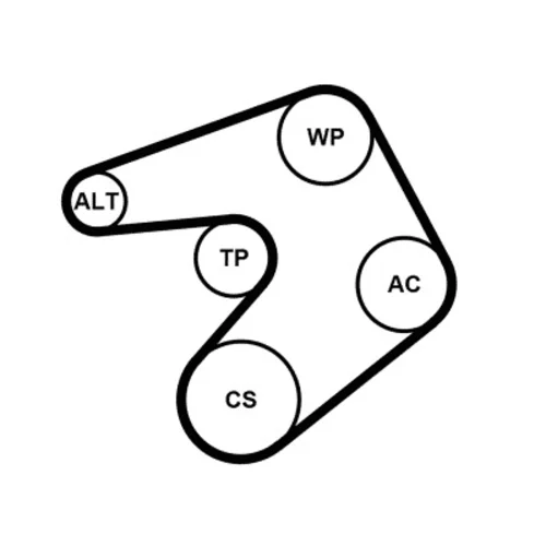 Vodné čerpadlo + sada klinového remeňa CONTINENTAL - CONTITECH 6PK1205WP1