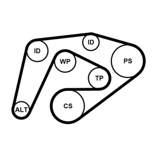 Vodné čerpadlo + sada klinového remeňa 6PK2260WP1 (CONTINENTAL - CONTITECH) - obr. 1