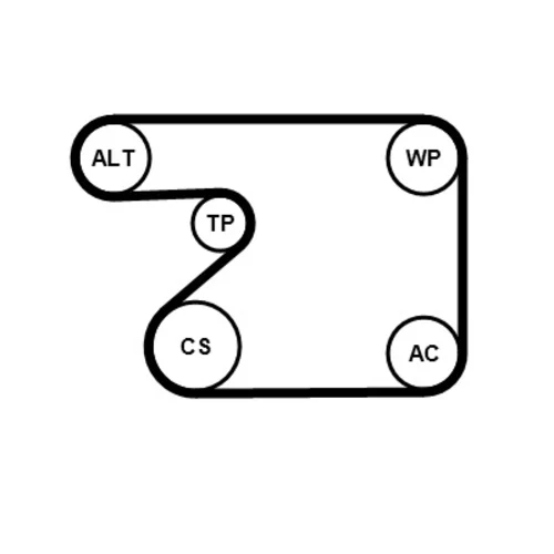 Vodné čerpadlo + sada klinového remeňa 5PK1680WP1 (CONTINENTAL - CONTITECH) - obr. 1