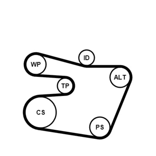Vodné čerpadlo + sada klinového remeňa 6PK1538WP1 (CONTINENTAL - CONTITECH) - obr. 1