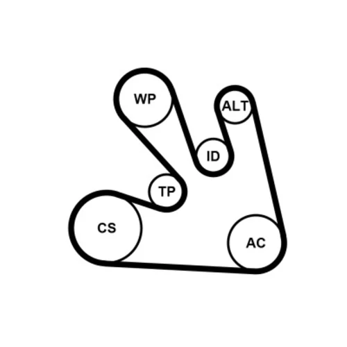 Vodné čerpadlo + sada klinového remeňa 7PK1705WP1 (CONTINENTAL - CONTITECH) - obr. 1