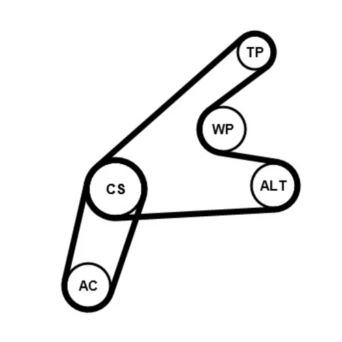 Vodné čerpadlo + sada klinového remeňa 6PK1306WP2 (CONTINENTAL - CONTITECH) - obr. 1