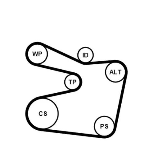 Ozubený klinový remeň - Sada 6PK1555K2 (CONTINENTAL - CONTITECH) - obr. 1