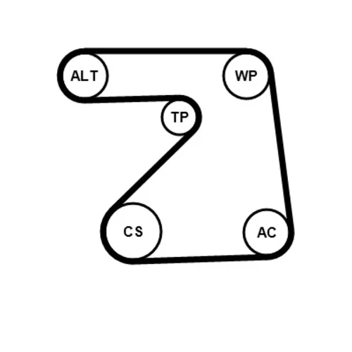 Vodné čerpadlo + sada klinového remeňa 5PK1334WP1 (CONTINENTAL - CONTITECH) - obr. 1
