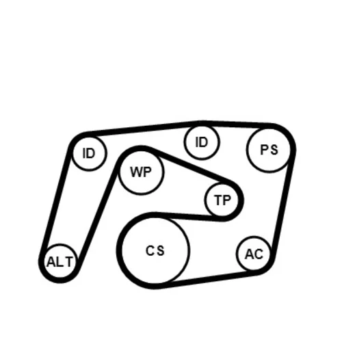 Vodné čerpadlo + sada klinového remeňa 6PK2260WP2 (CONTINENTAL - CONTITECH) - obr. 1