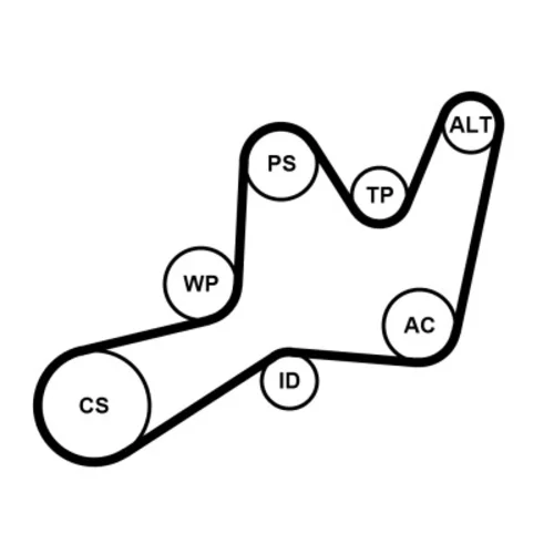 Ozubený klinový remeň - Sada 6PK1605K1 (CONTINENTAL - CONTITECH) - obr. 1