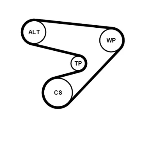 Vodné čerpadlo + sada klinového remeňa 5PK1230WP3 (CONTINENTAL - CONTITECH) - obr. 1