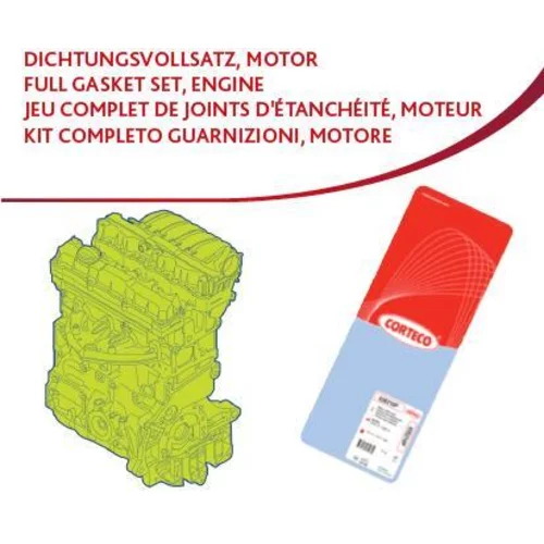 Kompletná sada tesnení motora CORTECO 83403866