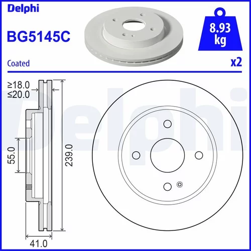 Brzdový kotúč DELPHI BG5145C