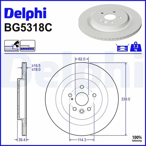 Brzdový kotúč BG5318C /DELPHI/