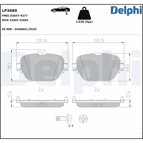 Sada brzdových platničiek kotúčovej brzdy LP3689 /DELPHI/ - obr. 1