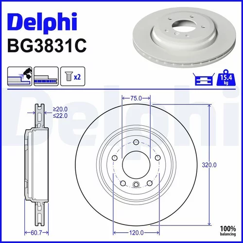 Brzdový kotúč DELPHI BG3831C