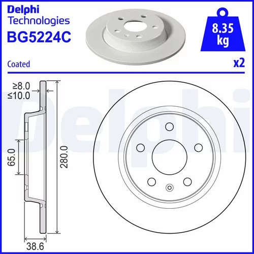Brzdový kotúč DELPHI BG5224C