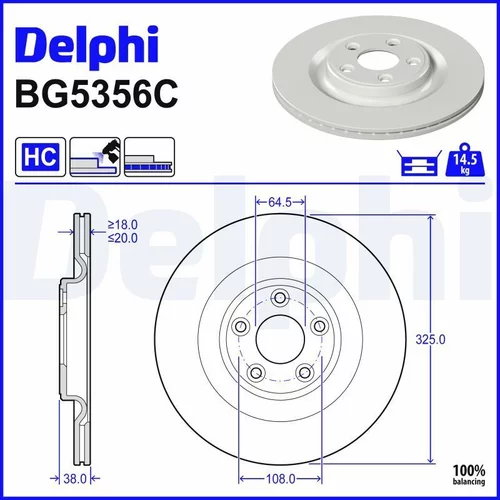 Brzdový kotúč DELPHI BG5356C