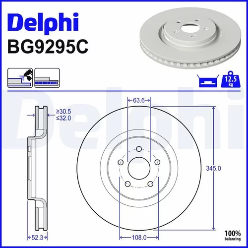 Brzdový kotúč BG9295C /DELPHI/