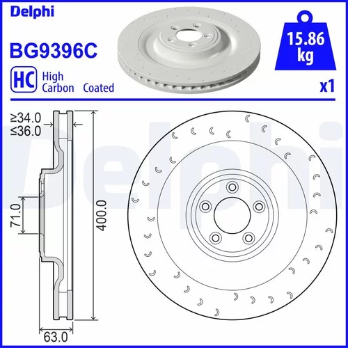 Brzdový kotúč DELPHI BG9396C