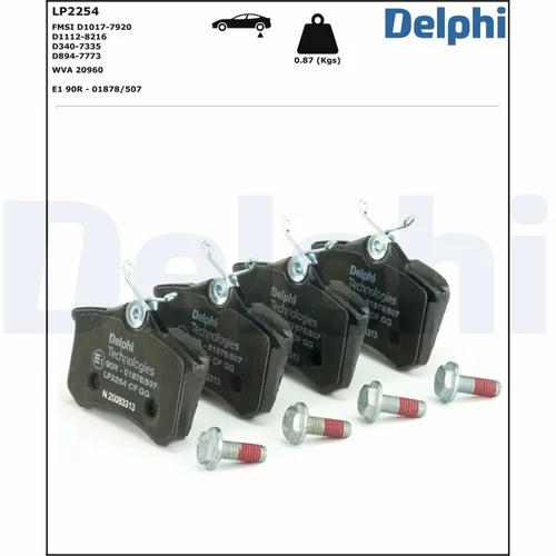 Sada brzdových platničiek kotúčovej brzdy LP2254 /DELPHI/ - obr. 2