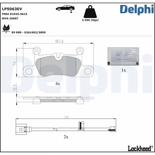 Sada brzdových platničiek kotúčovej brzdy DELPHI LP5063EV