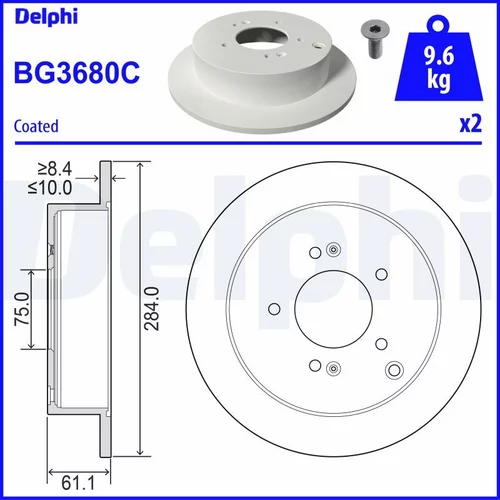 Brzdový kotúč DELPHI BG3680C