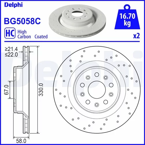 Brzdový kotúč DELPHI BG5058C