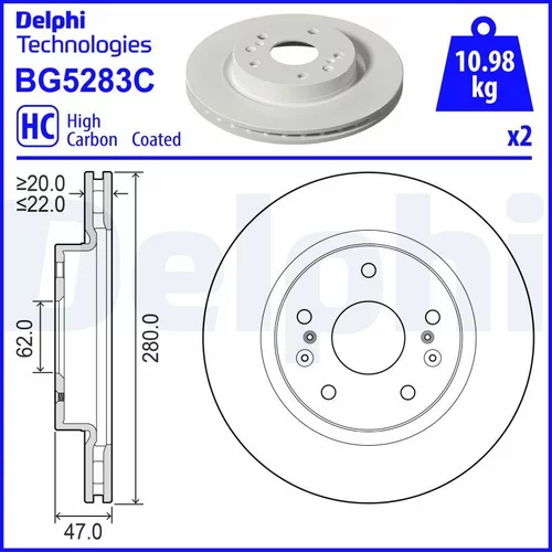 Brzdový kotúč DELPHI BG5283C