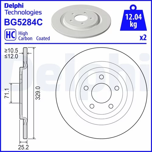 Brzdový kotúč DELPHI BG5284C