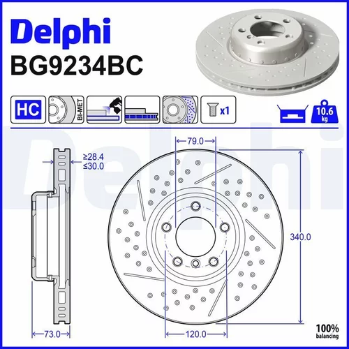 Brzdový kotúč DELPHI BG9234BC