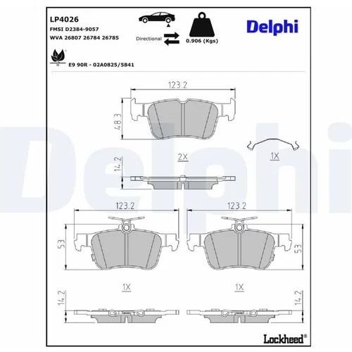 Sada brzdových platničiek kotúčovej brzdy DELPHI LP4026