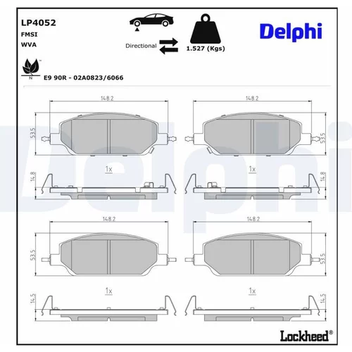 Sada brzdových platničiek kotúčovej brzdy DELPHI LP4052