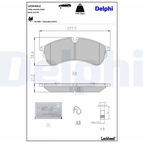 Sada brzdových platničiek kotúčovej brzdy DELPHI LP3545LC