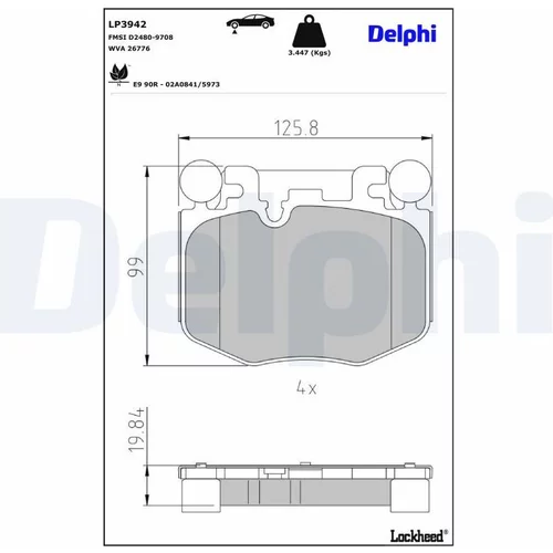 Sada brzdových platničiek kotúčovej brzdy LP3942 /DELPHI/ - obr. 2