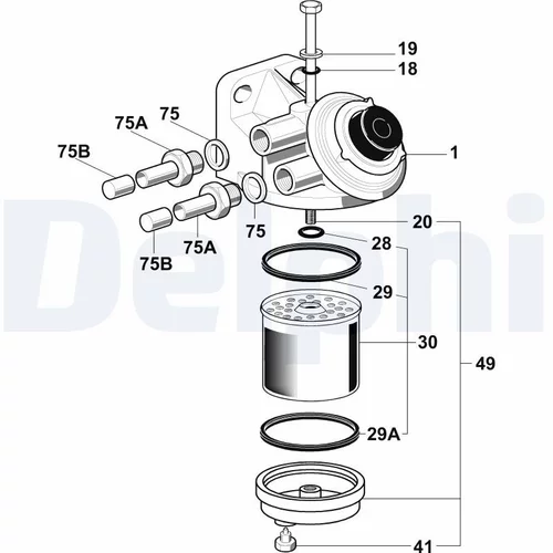 Palivový filter DELPHI 6260B741B