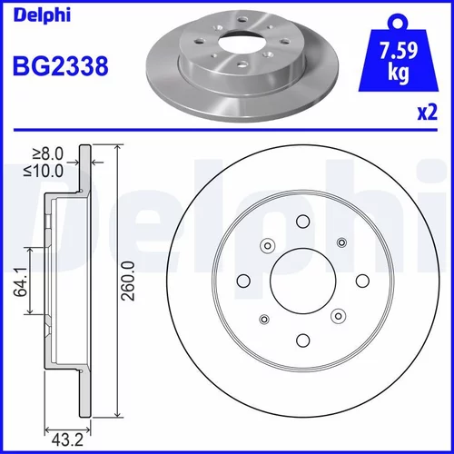 Brzdový kotúč DELPHI BG2338