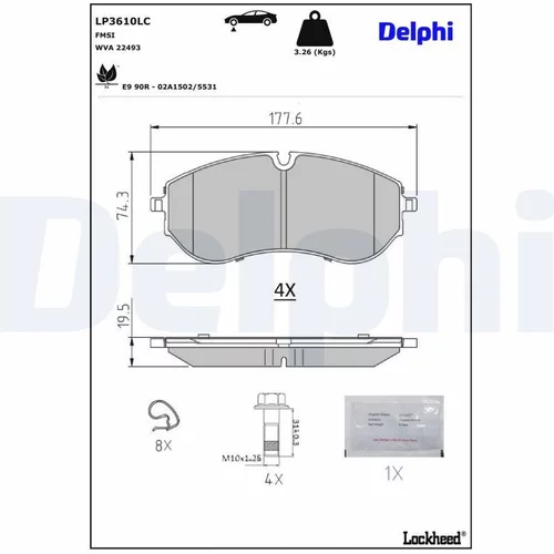 Sada brzdových platničiek kotúčovej brzdy DELPHI LP3610LC