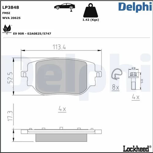Sada brzdových platničiek kotúčovej brzdy LP3848 /DELPHI/ - obr. 1