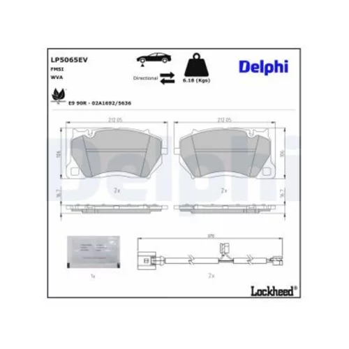 Sada brzdových platničiek kotúčovej brzdy DELPHI LP5065EV