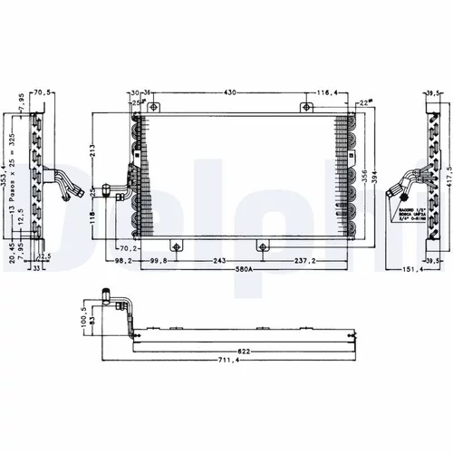 Kondenzátor klimatizácie DELPHI TSP0225154