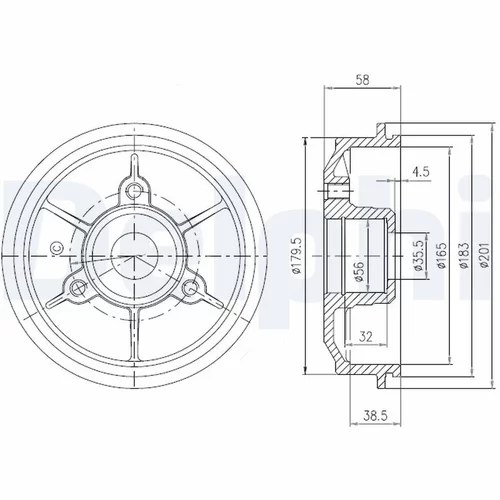 Brzdový bubon BFR267 /DELPHI/ - obr. 1