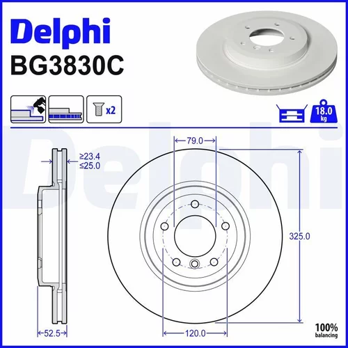 Brzdový kotúč DELPHI BG3830C