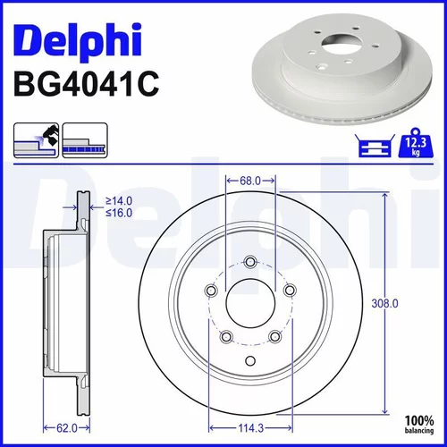 Brzdový kotúč DELPHI BG4041C