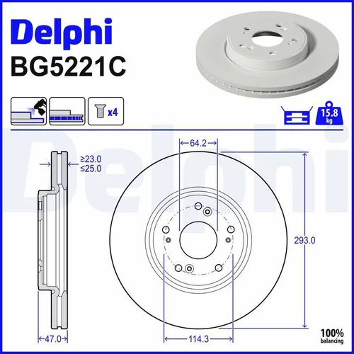 Brzdový kotúč DELPHI BG5221C